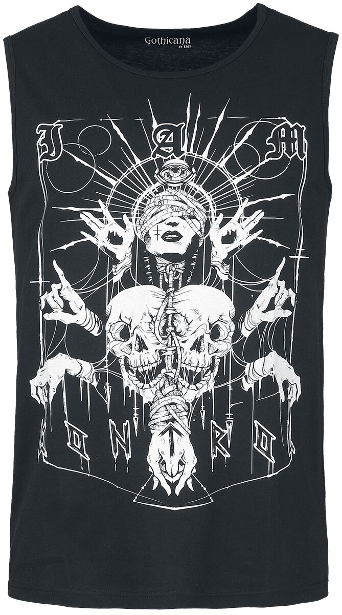 Top Gothic de Gothicana by EMP - Top mit okkultem Print - S à XXL - pour Homme - noir