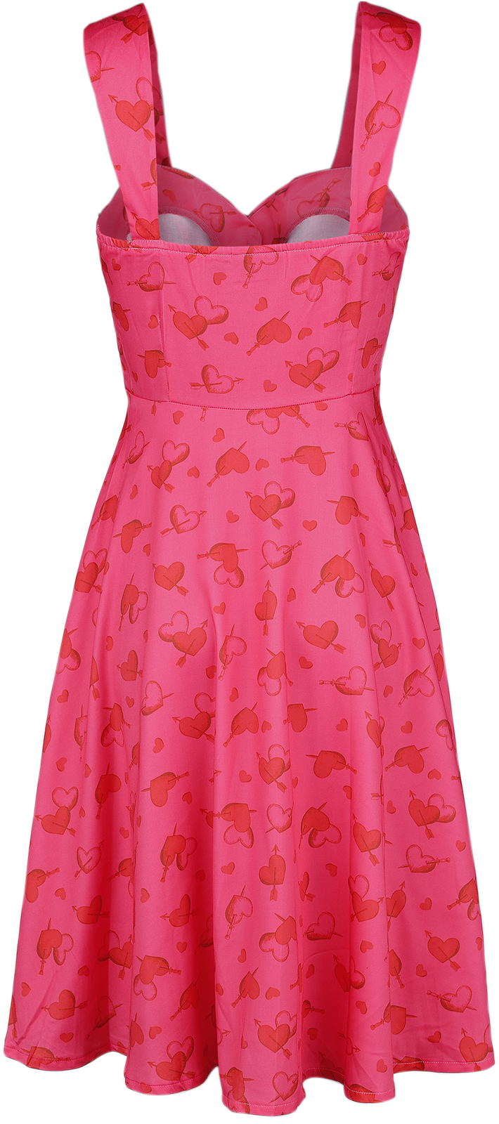 Voodoo Vixen Cupid Heart Button Front Dress Mittellanges Kleid pink - 29.24% Rabatt