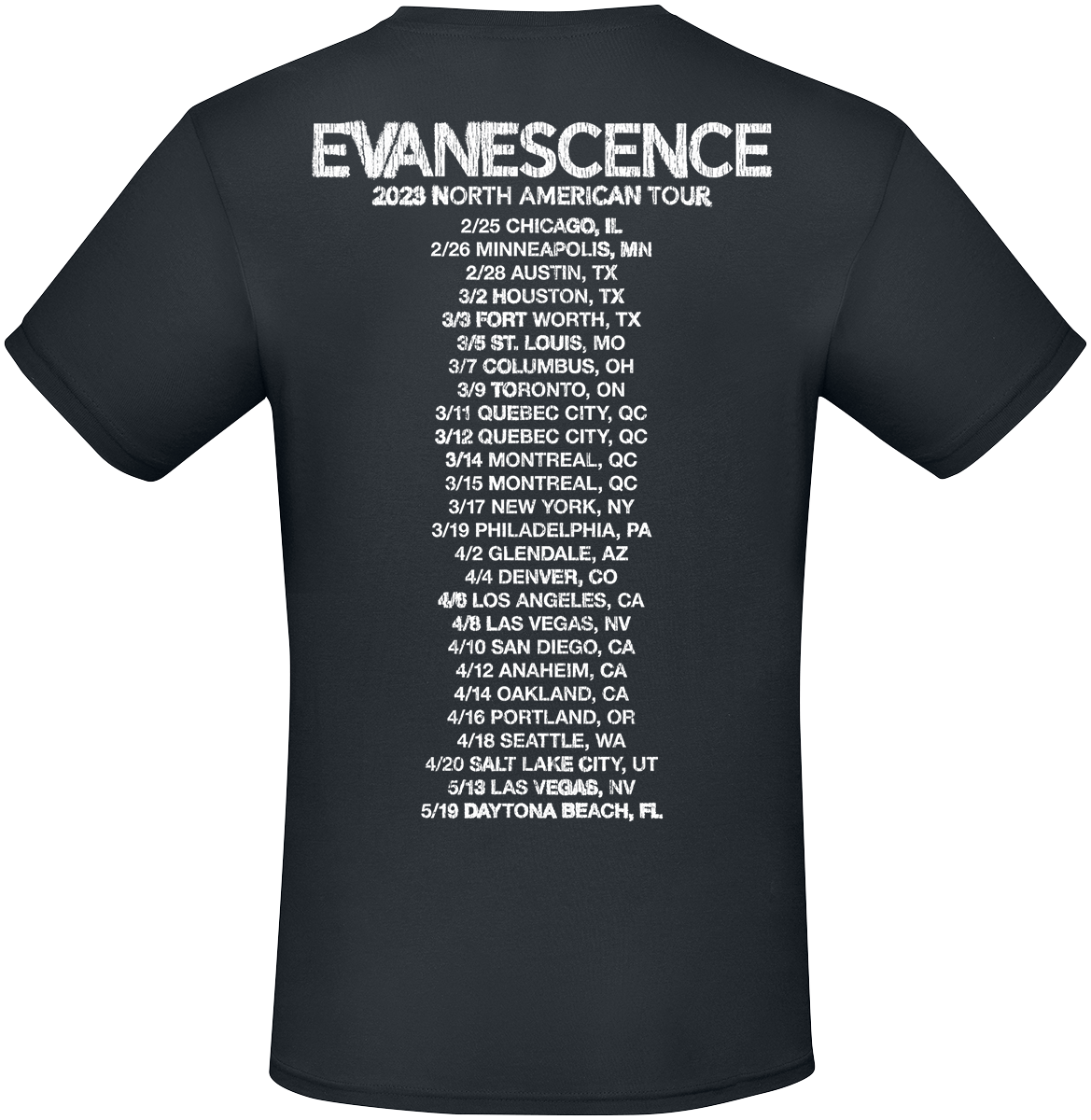 Evanescence T-Shirt - Logo Tour - S bis XXL - für Männer - Größe M - schwarz  - Lizenziertes Merchandise!