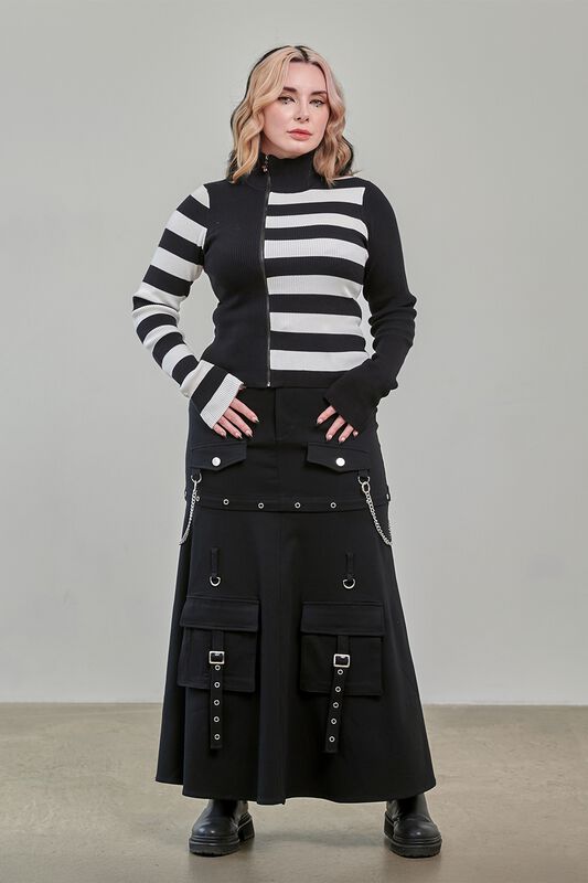 Cardigan Rockabilly di Banned Alternative - MIDNIGHT RITUAL CARDIGAN - Donna - nero/bianco