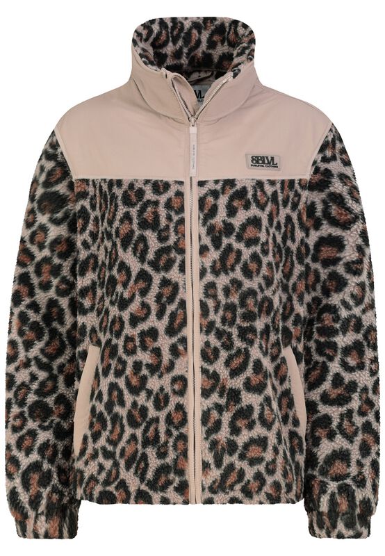 Sublevel Fleecejacke - FLEECE JACKET WITH ALLOVER PRINT - XS bis XXL - für Damen - Größe XS - leopard