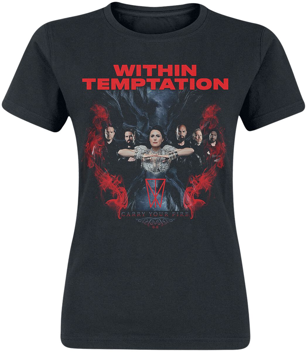 T-Shirt Manches courtes de Within Temptation - Carry Fire - M à XXL - pour Femme - noir