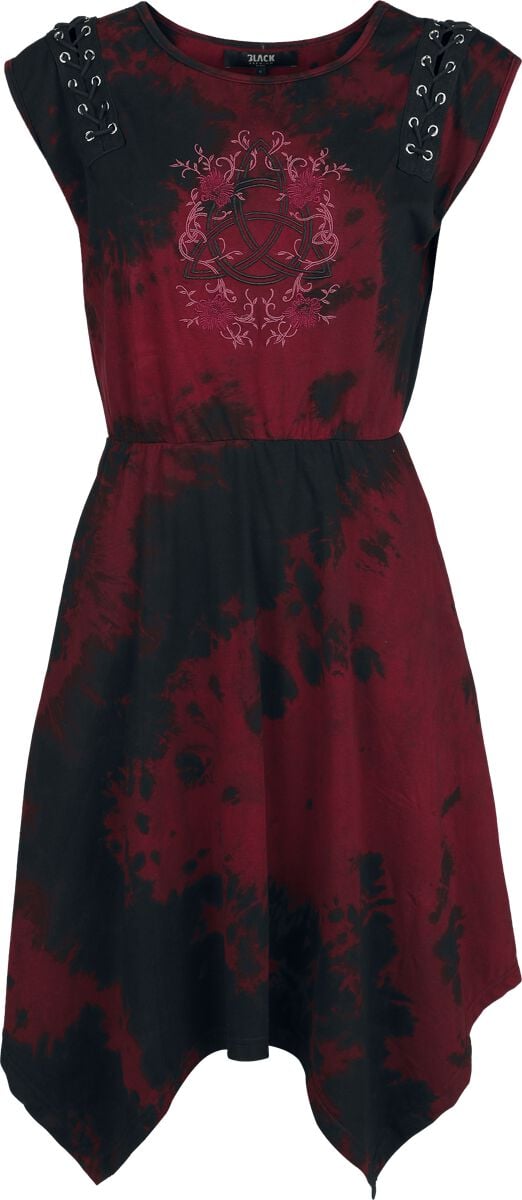 Miniabito  di Black Premium by EMP - Rooted in Reverence Dress with Embroidery, Lacing & Sharkbite hem - S a XXL - Donna - nero/rosso