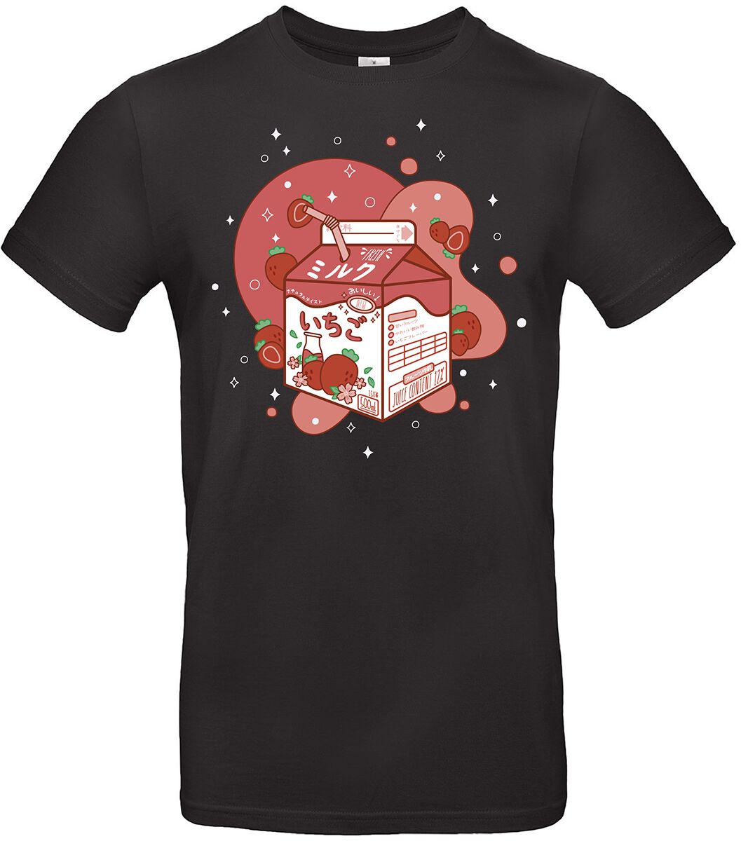 Funshirt Milk Strawberry T-Shirt schwarz Funshirt Milk Strawberry T-Shirt schwarz