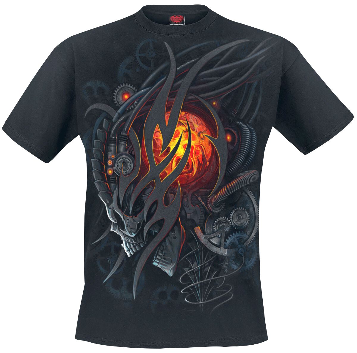 Steampunk Skull T-Shirt schwarz von Spiral