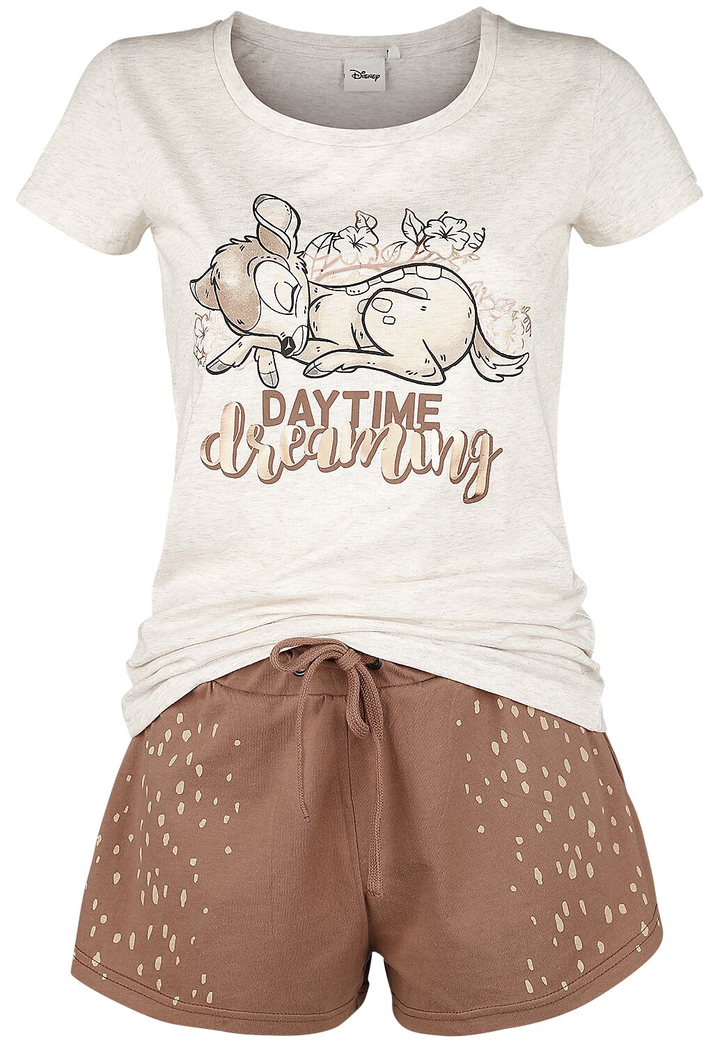 Pyjama Disney de Bambi - Daytime Dreaming - S à XXL - pour Femme - marron/beige