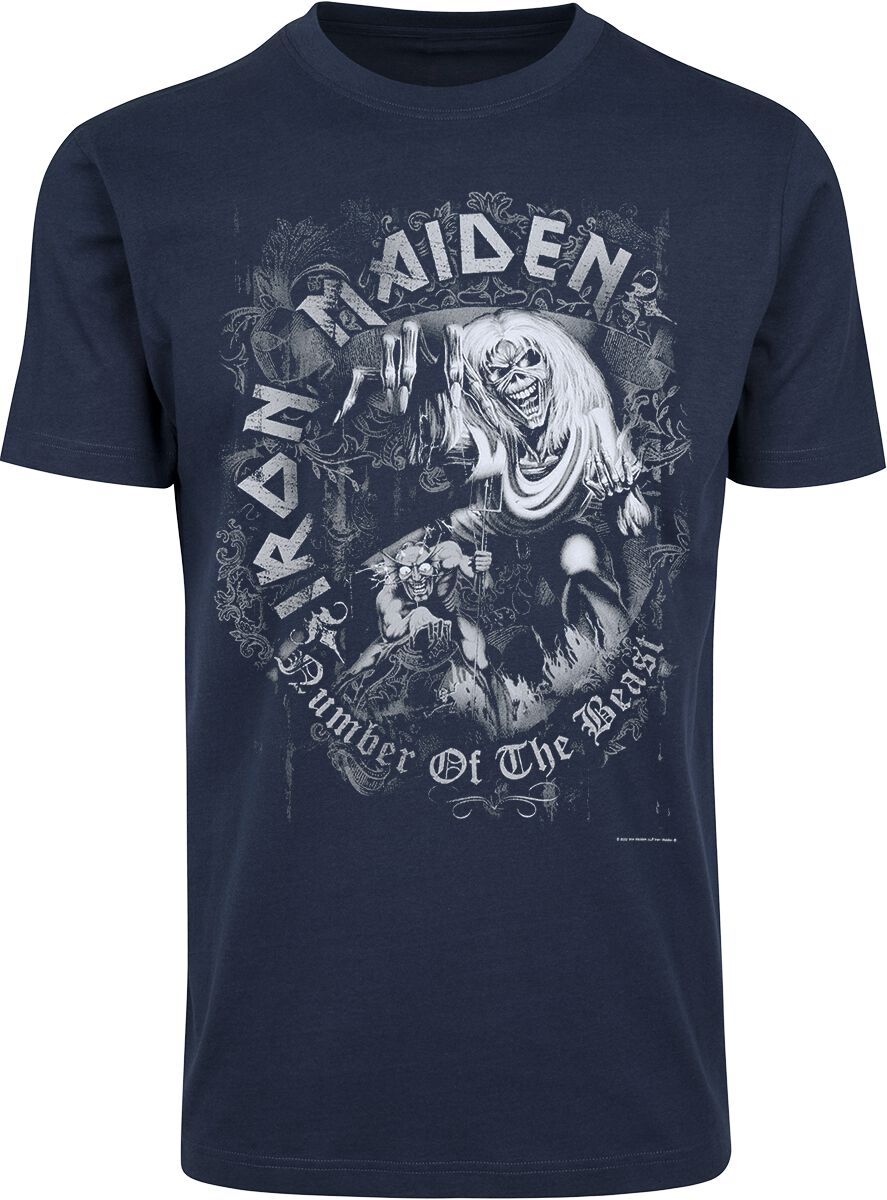 NOTB Grey Circle T-Shirt navy von Iron Maiden
