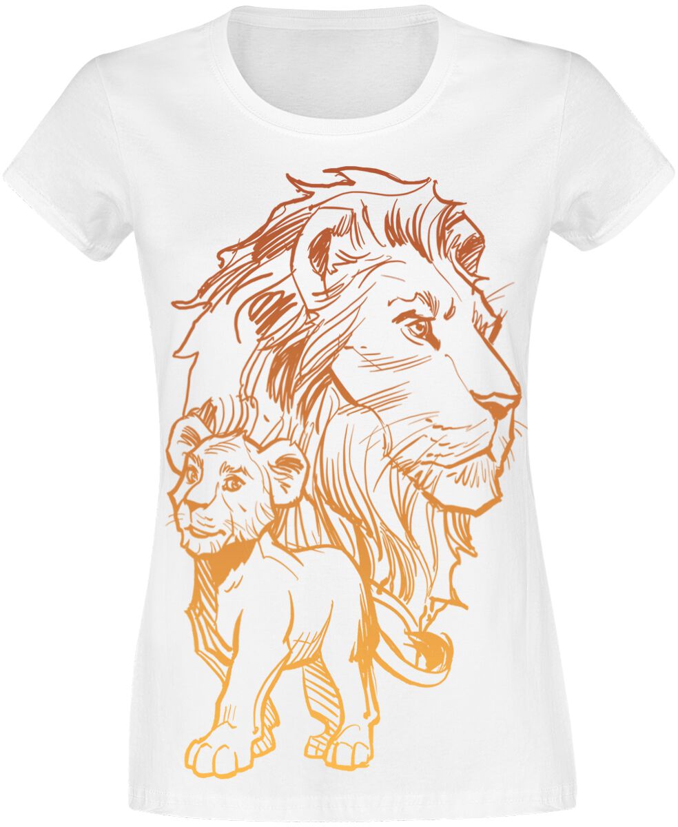 T-Shirt Manches courtes Disney de Le Roi Lion - Simba & Mufasa - Père & Fils - S à XXL - pour Femme 