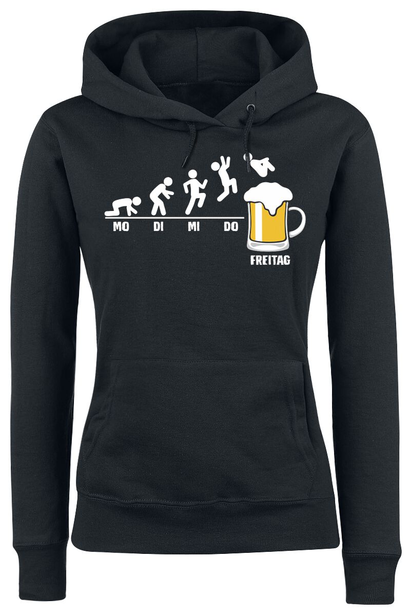 Alkohol & Party Bier Freitag Kapuzenpullover schwarz