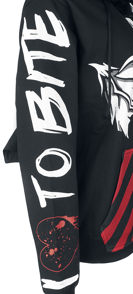 Cupcake Cult Bat Attack Hood Kapuzenjacke schwarz rot weiß