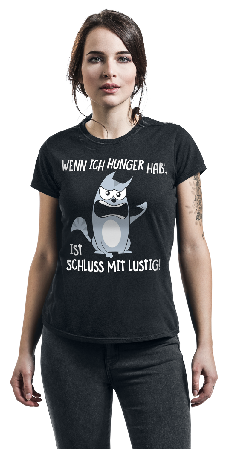 Tierisch Wenn ich Hunger hab T-Shirt schwarz