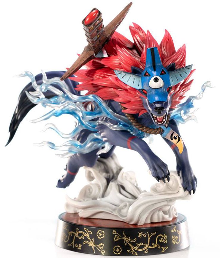 Okami Wolf Form Statue multicolor