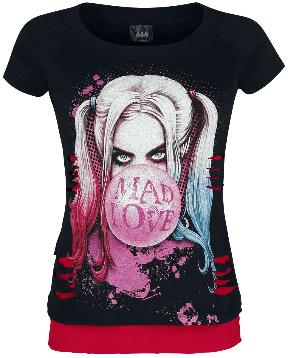 Mad Love T-Shirt schwarz/rot von Harley Quinn