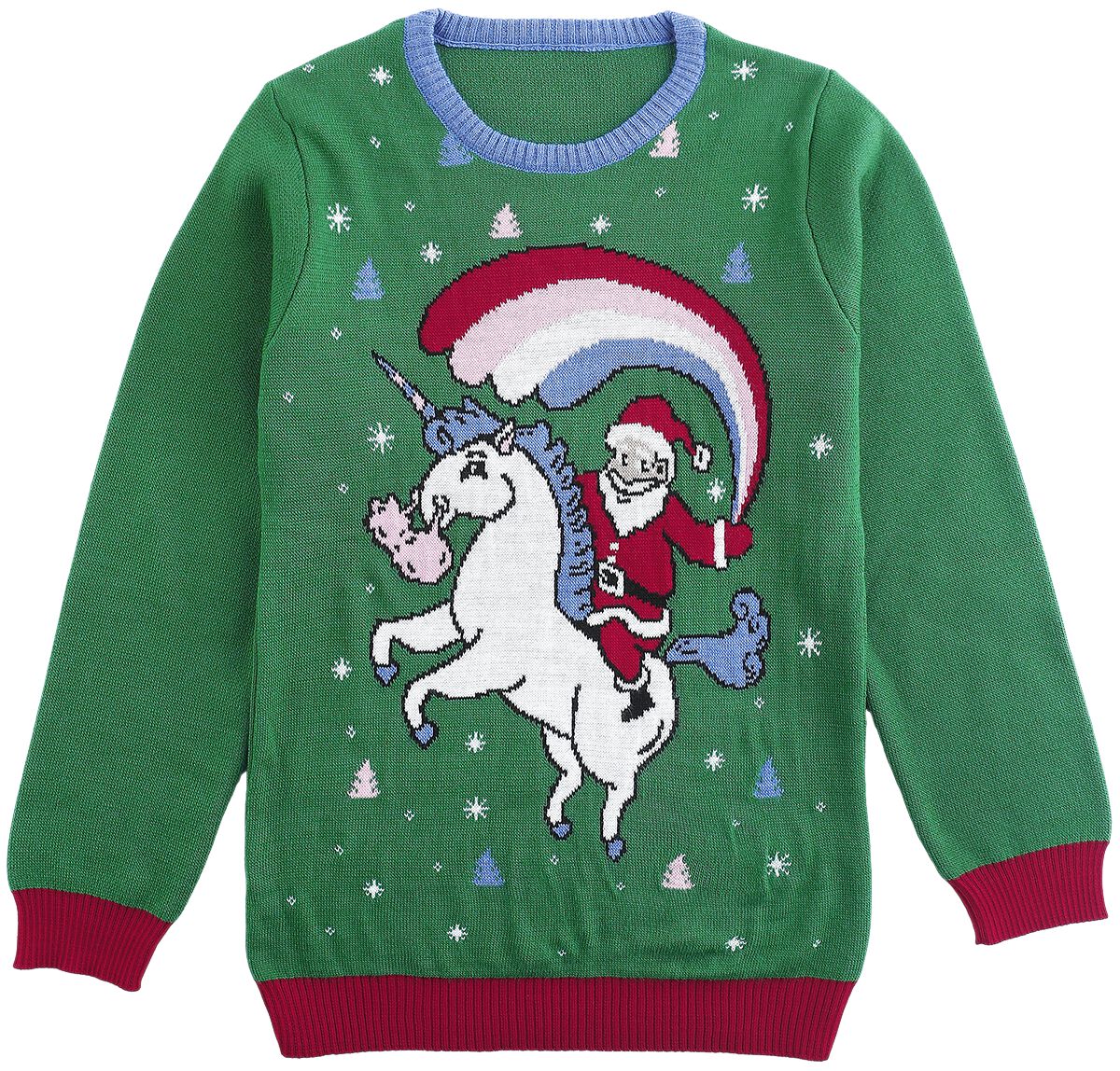 Ugly Christmas Sweater Unicorn and Santa Sweatshirt multicolour