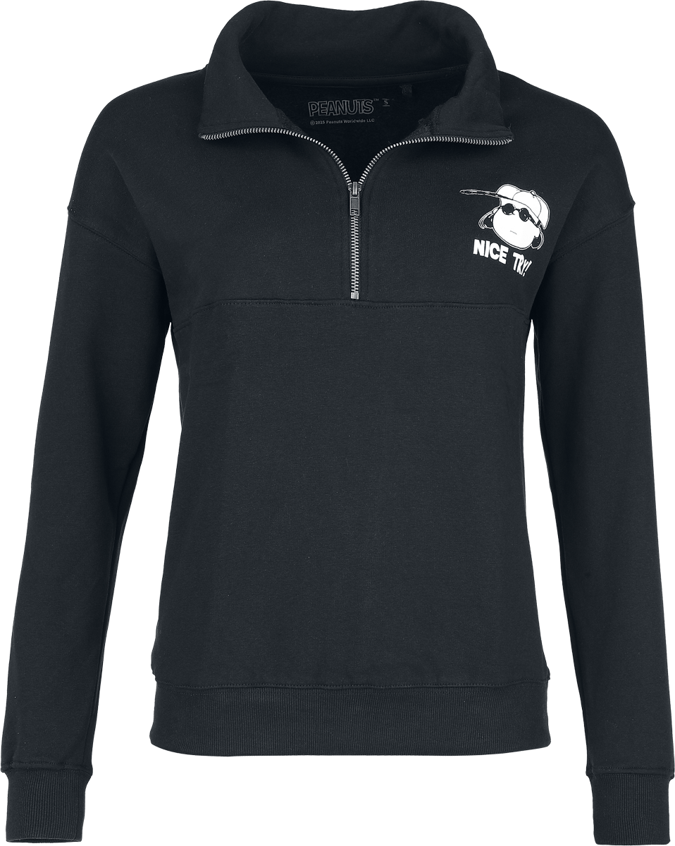 Peanuts  Sweatshirt - Lucy - Nice try! - Half-zip knitted jumper - for Women - black