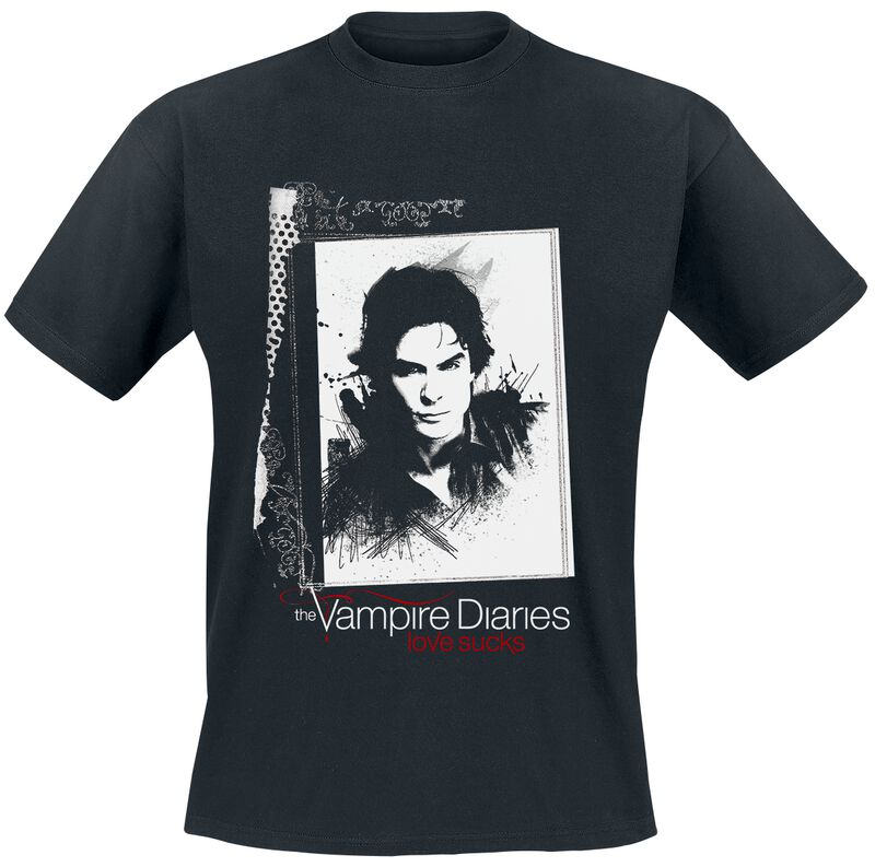 The Vampire Diaries T-Shirt - Vampire Diaries Damon In Frame - S bis 3XL - Größe S - schwarz  - EMP exklusives Merchandise!