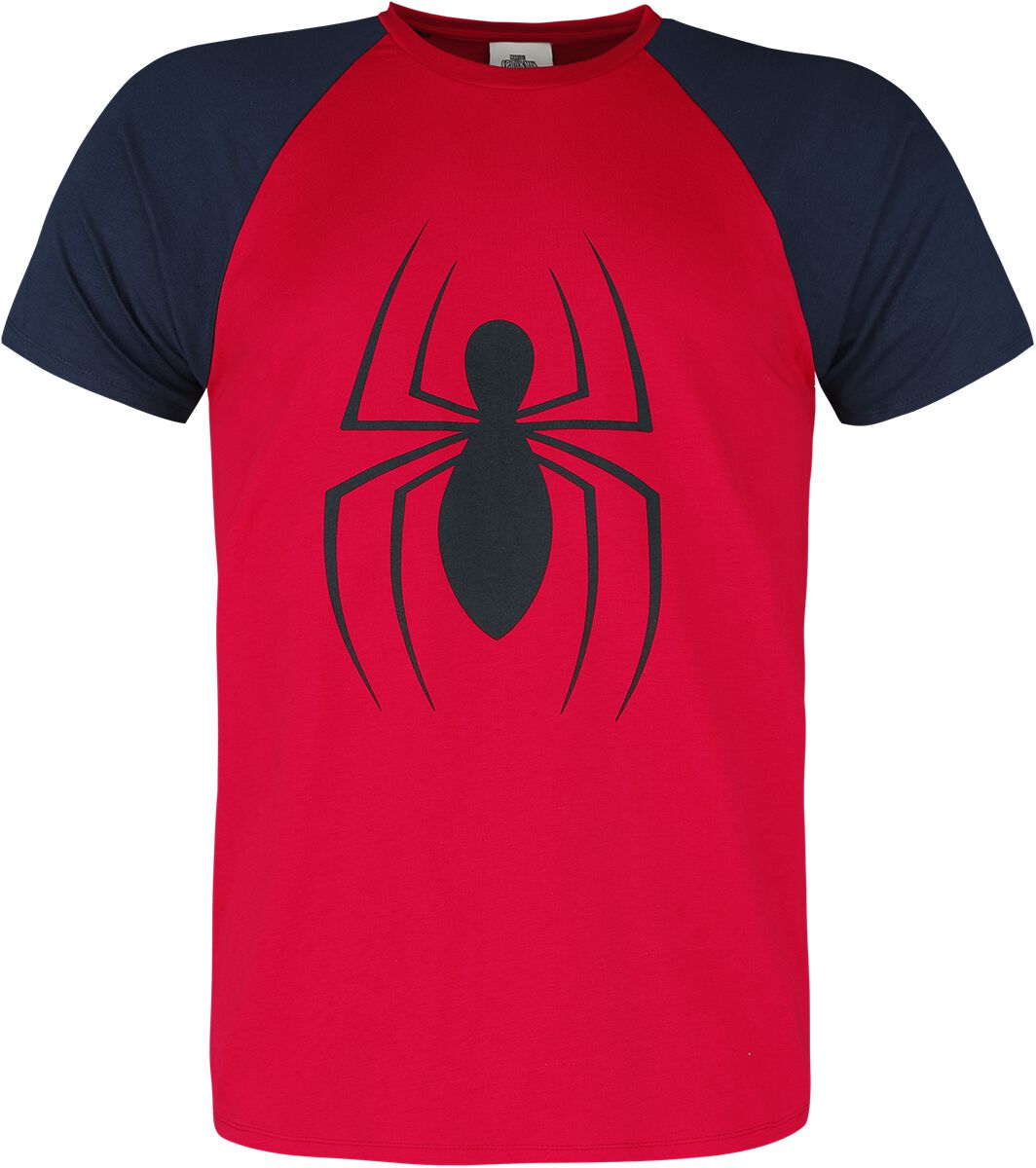 T-Shirt Manches courtes de Spider-Man - Logo - S à 3XL - pour Homme - rouge/bleu