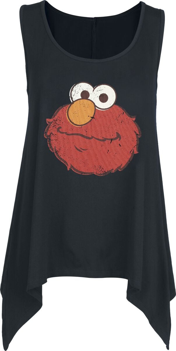 Sesamstraße Top - Elmo - S bis 3XL - für Damen - Größe XXL - schwarz  - EMP exklusives Merchandise!