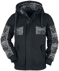Grau/schwarze Jacke mit Print, Black Premium by EMP, Übergangsjacke