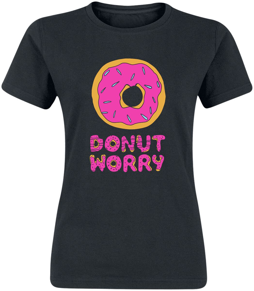 Food Donut Worry T-Shirt black