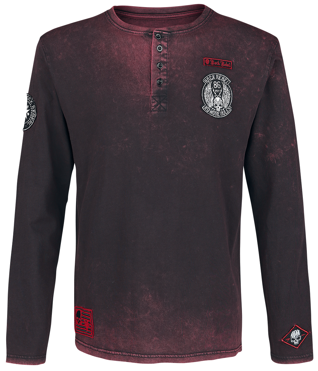 Rock Rebel by EMP  Long-sleeve Shirt - Through The Glass - for Men - burgundy