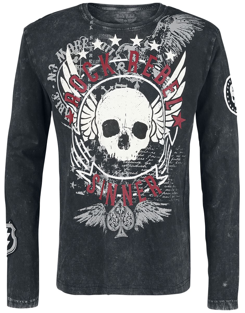Rock Rebel by EMP Rock And Roll Dreams Come Through Long-sleeve Shirt black