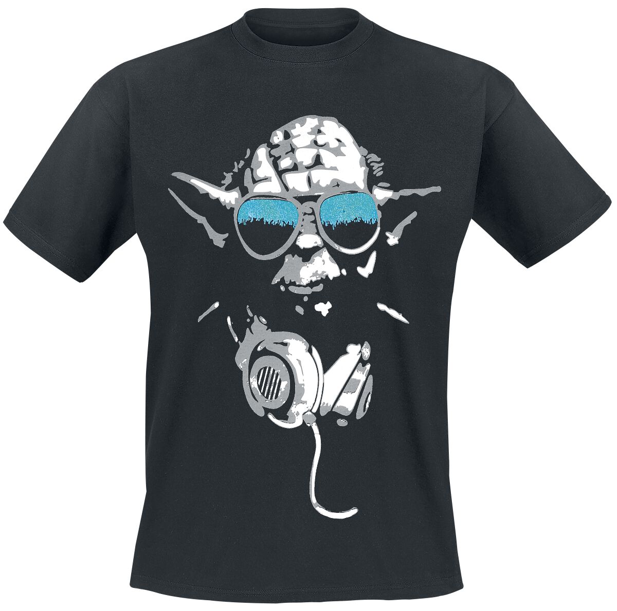 Star Wars T-Shirt - Yoda Cool - M bis XXL - für Männer - Größe L - schwarz  - Lizenzierter Fanartikel