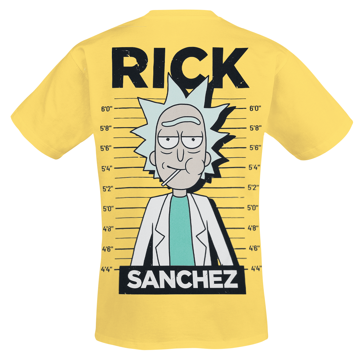 Rick And Morty Rick Mugshot T-Shirt gelb - 28.01% Rabatt