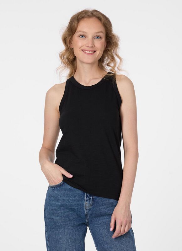 Ragwear Top - JULYANA SLUB - XS bis XL - für Damen - Größe XL - schwarz