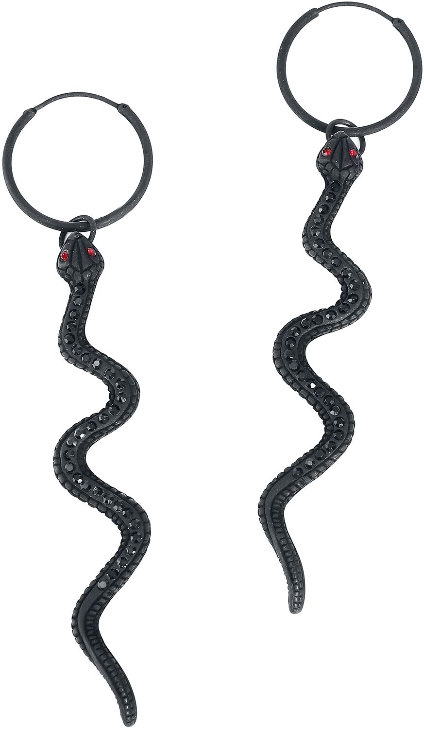 Boucles d'oreilles Gothic de Gothicana by EMP - Black Snakes - pour Femme - noir