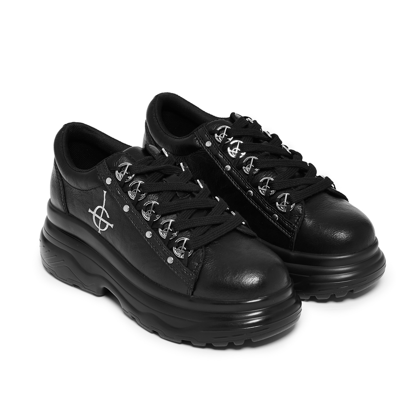 KOI Gothic Sneakers - Ghost - Zenith Men's Crucifix Chunky Trainers - for Men - black