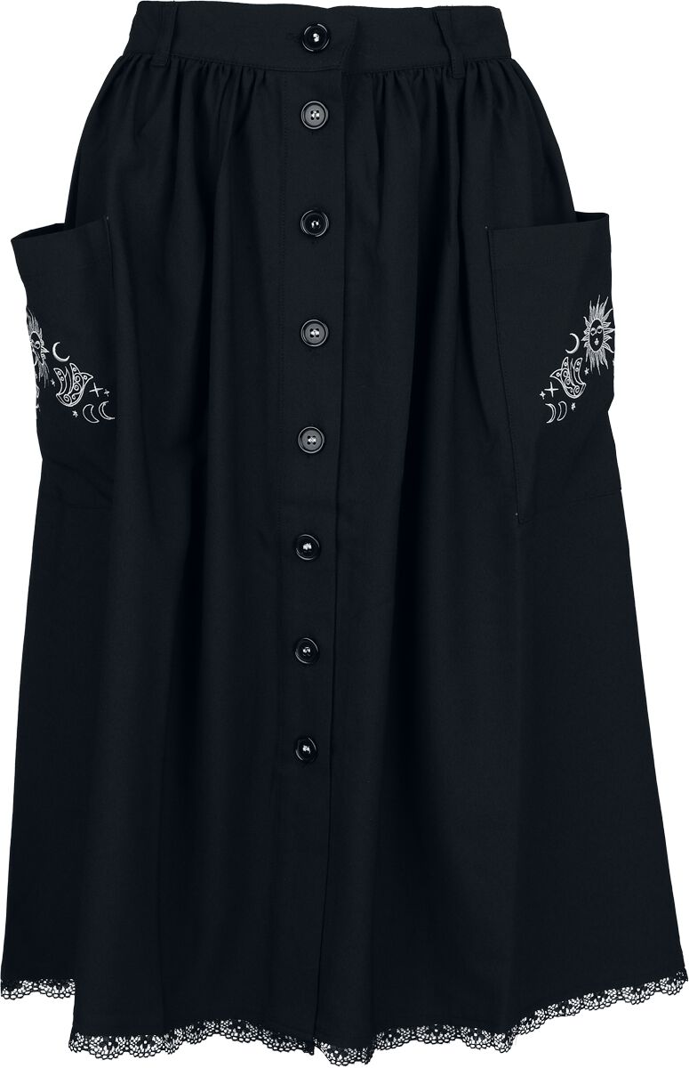 5057633351141 - Hell Bunny Danica Skirt Mittellanger Rock schwarz in L