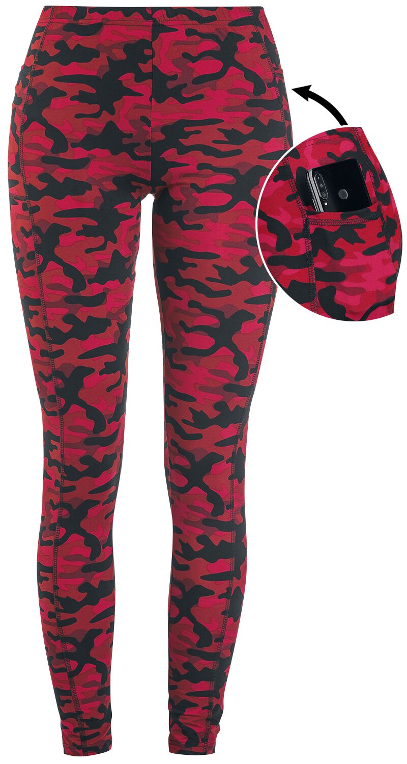 Image of Leggings di Rock Rebel by EMP - Red Camo Leggings with Side Pockets - XS a 5XL - Donna - rosso