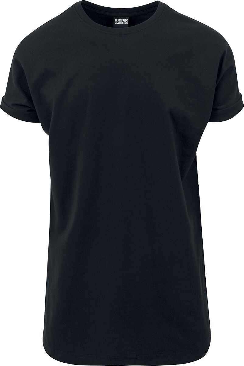 Image of T-Shirt di Urban Classics - Long Shaped Turnup Tee - S a XXL - Uomo - nero