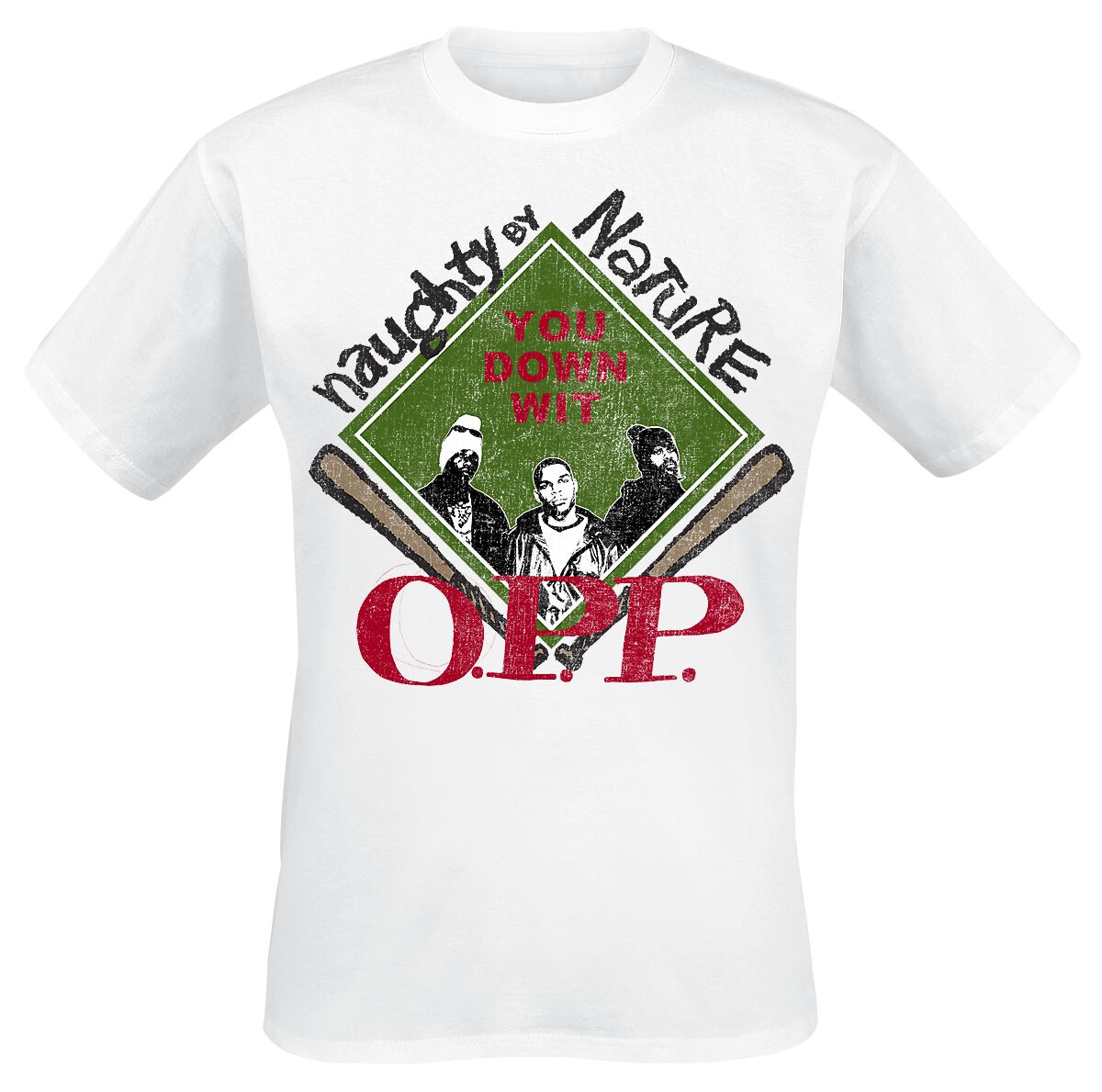 Naughty by Nature Vintage OPP T-Shirt weiß in S