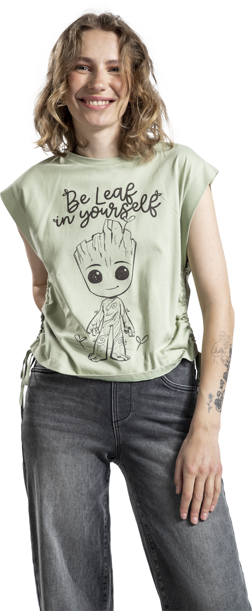 Thumbnail - Guardians Of The Galaxy Groot - Be Leaf In Yourself Top oliv in M