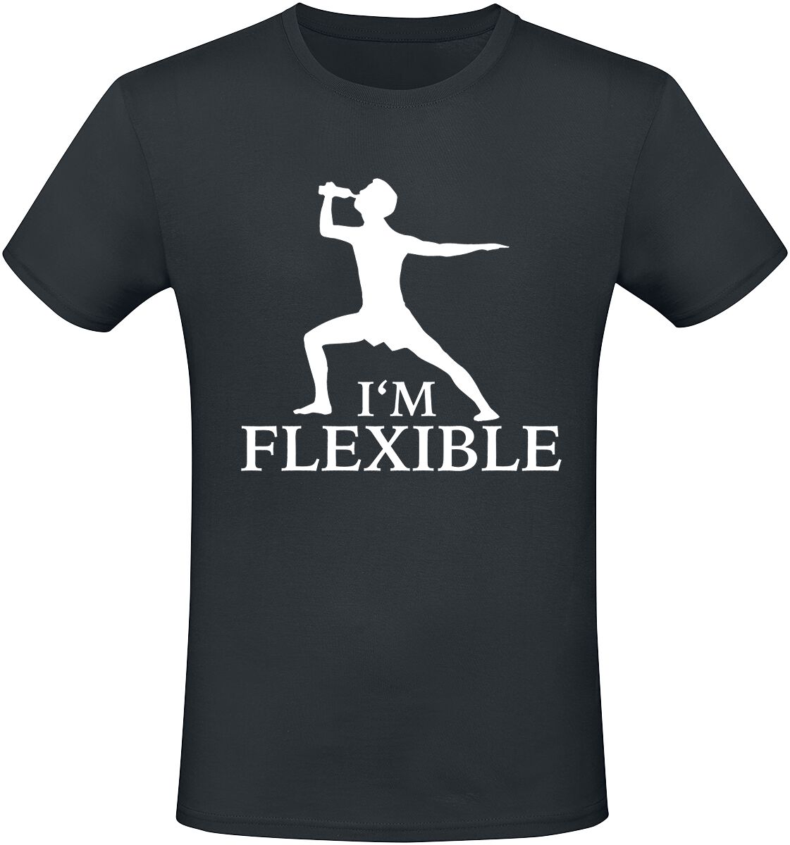 Alkohol & Party T-Shirt - I`m Flexible - S bis M - für Männer - Größe M - schwarz
