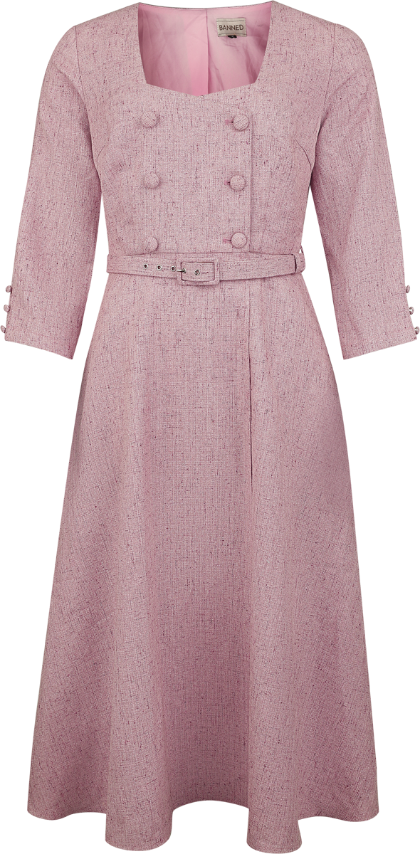 Banned Retro Rockabilly Midi Dress - Isobel Dress - for Women - light pink