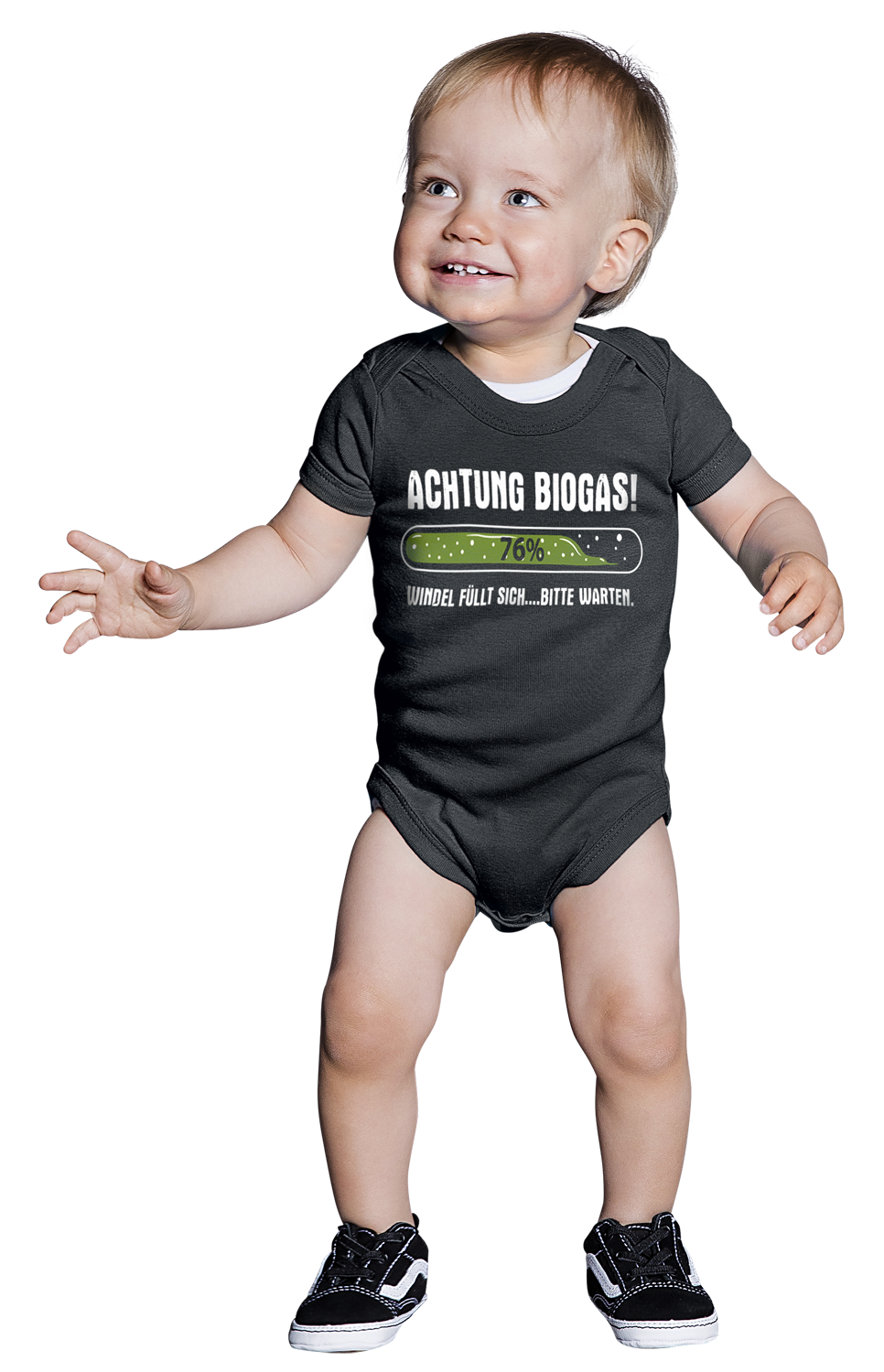 Sprüche Kids - Achtung Biogas! Body schwarz