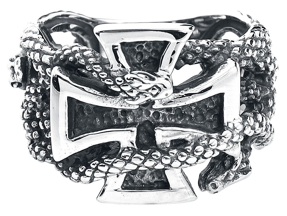 Image of Anello di etNox hard and heavy - Iron Cross with Snakes - Uomo - colore argento
