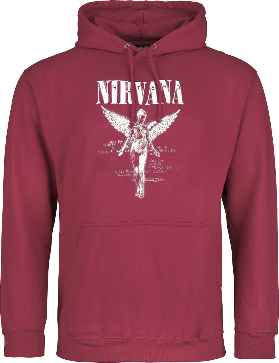 Levně Nirvana In Utero Mikina s kapucí tmavě červená