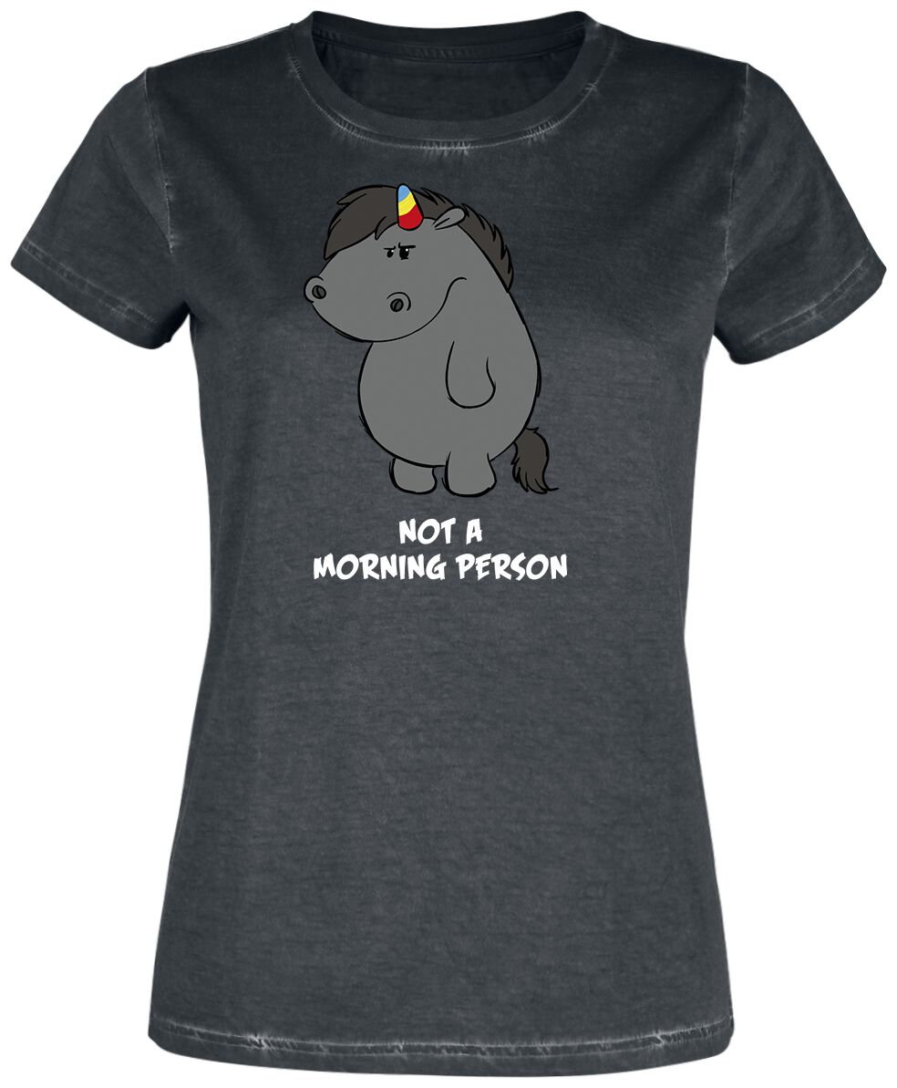 Image of T-Shirt Unicorno di Unicorno paffuto - Grumpy Unicorn - Not A Morning Person - S a XXL - Donna - multicolore