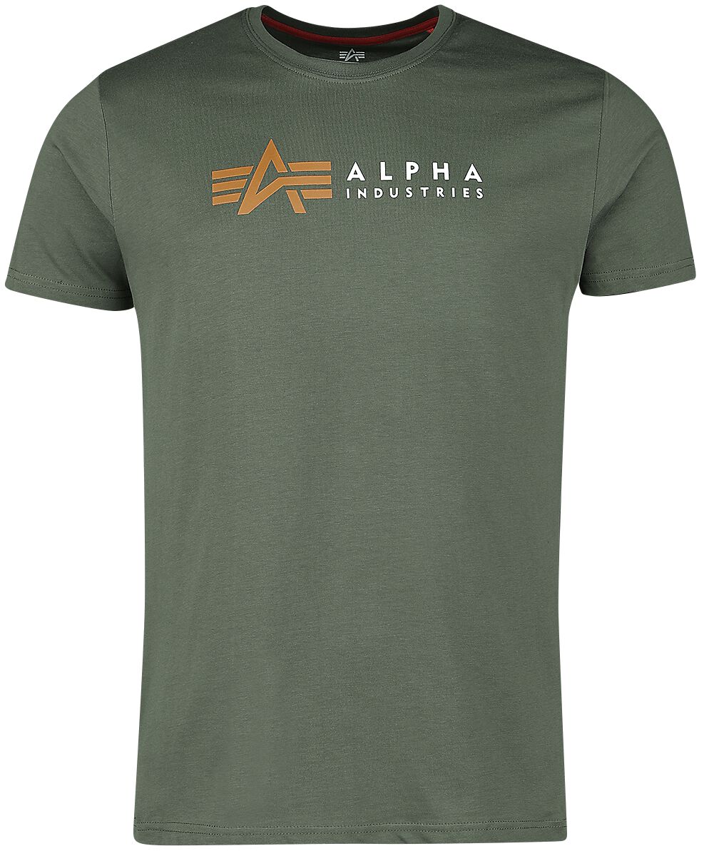 Alpha Industries T-Shirt - ALPHA LABEL T - S bis XXL - für Männer - Größe XL - oliv