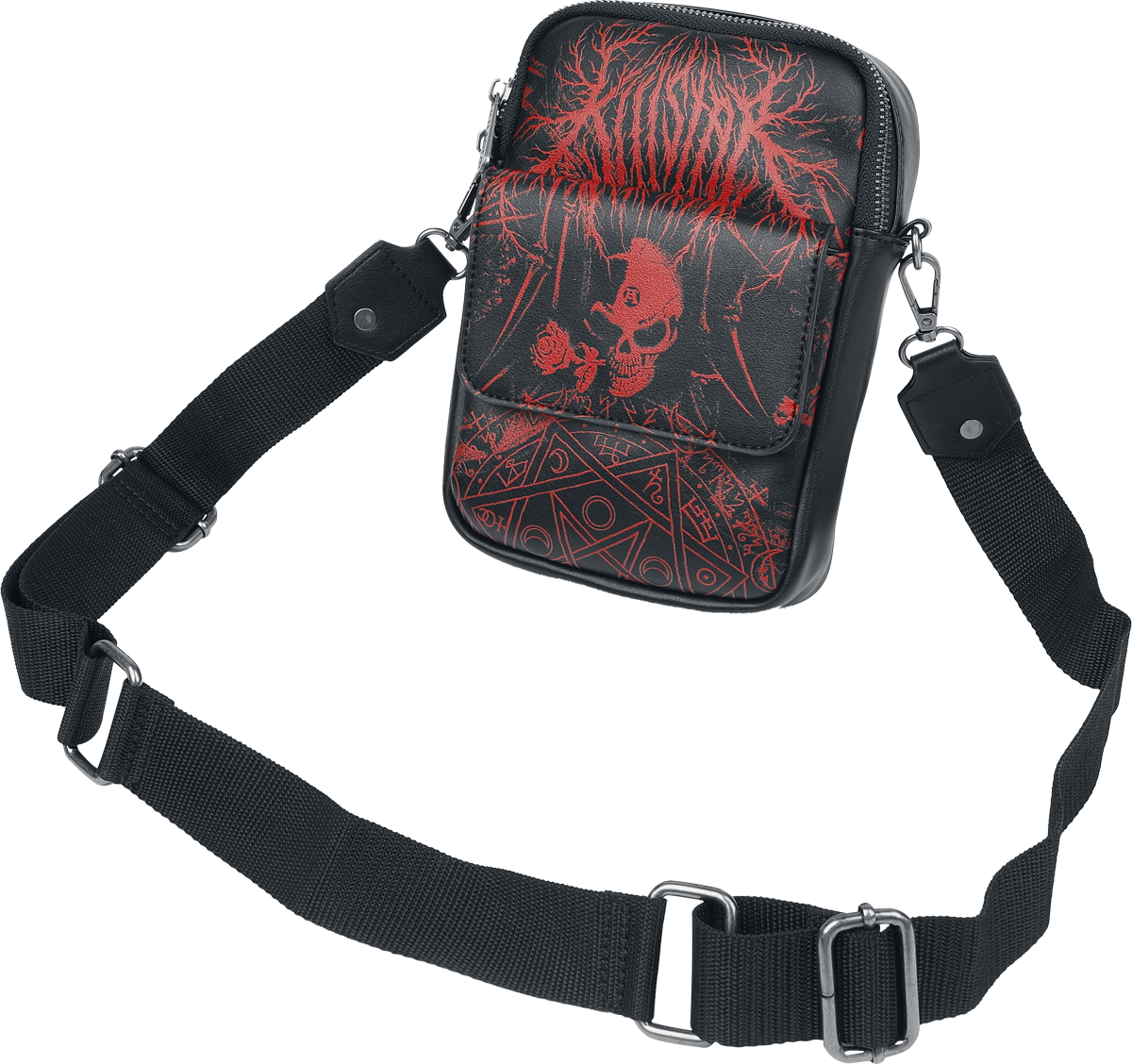 Alchemy by Killstar Gothic Shoulder Bag - Headstone Crossbody Bag - black-red