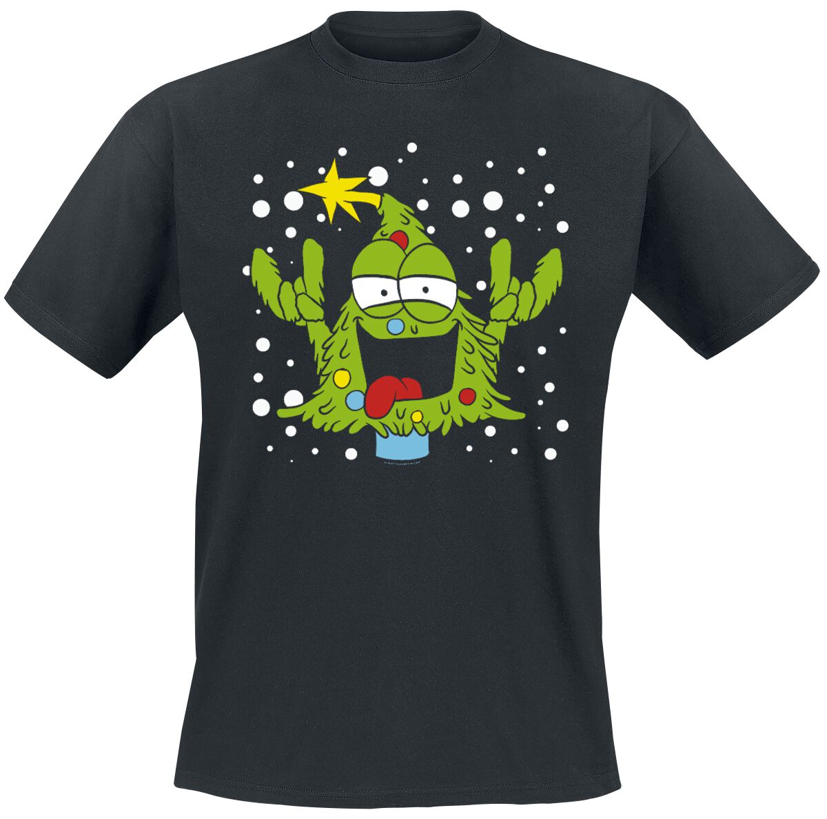 Crazy Christmas Tree  T-Shirt black