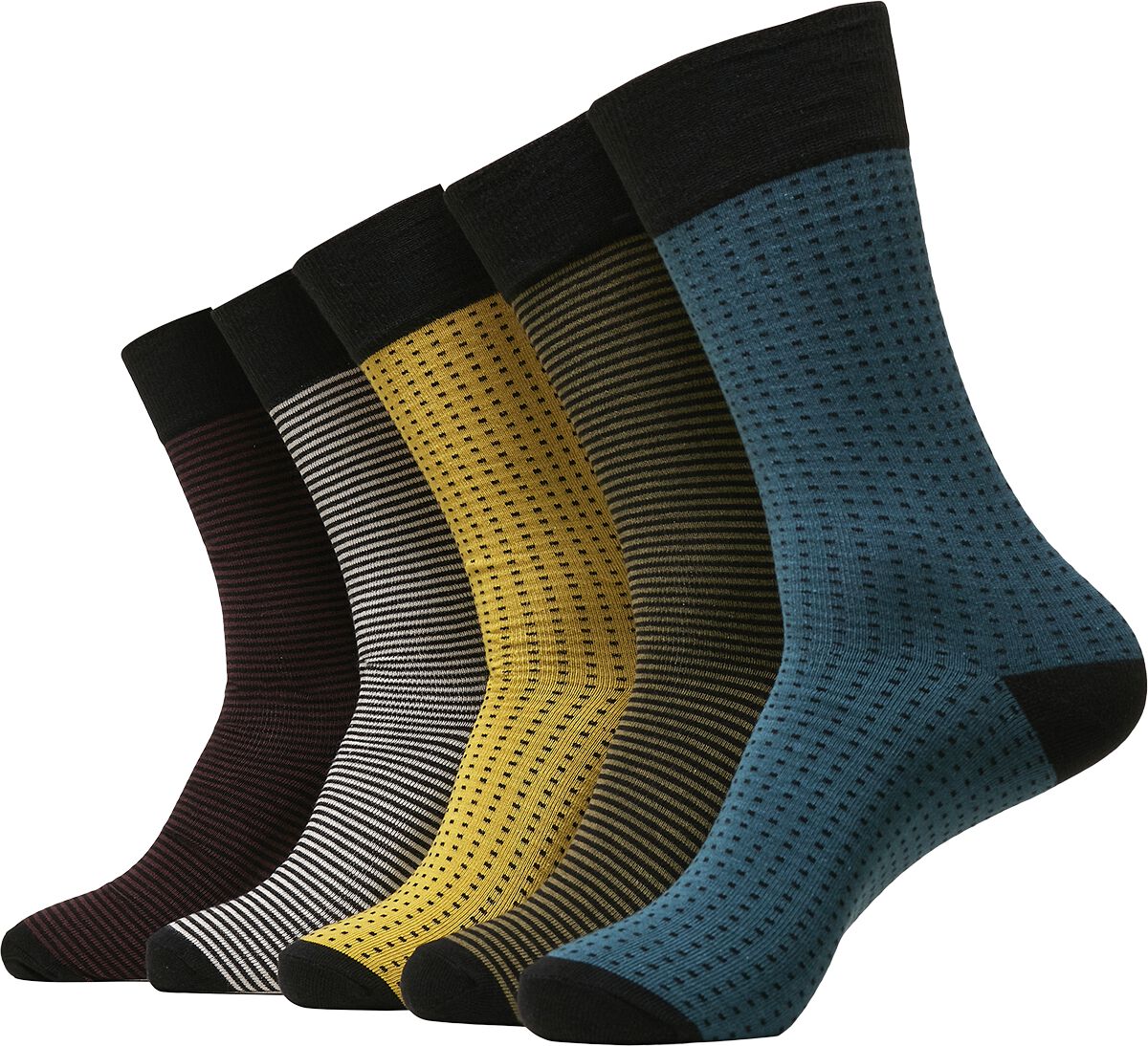 Image of Urban Classics Stripes and Dots Socks 5-Pack Socken multicolor