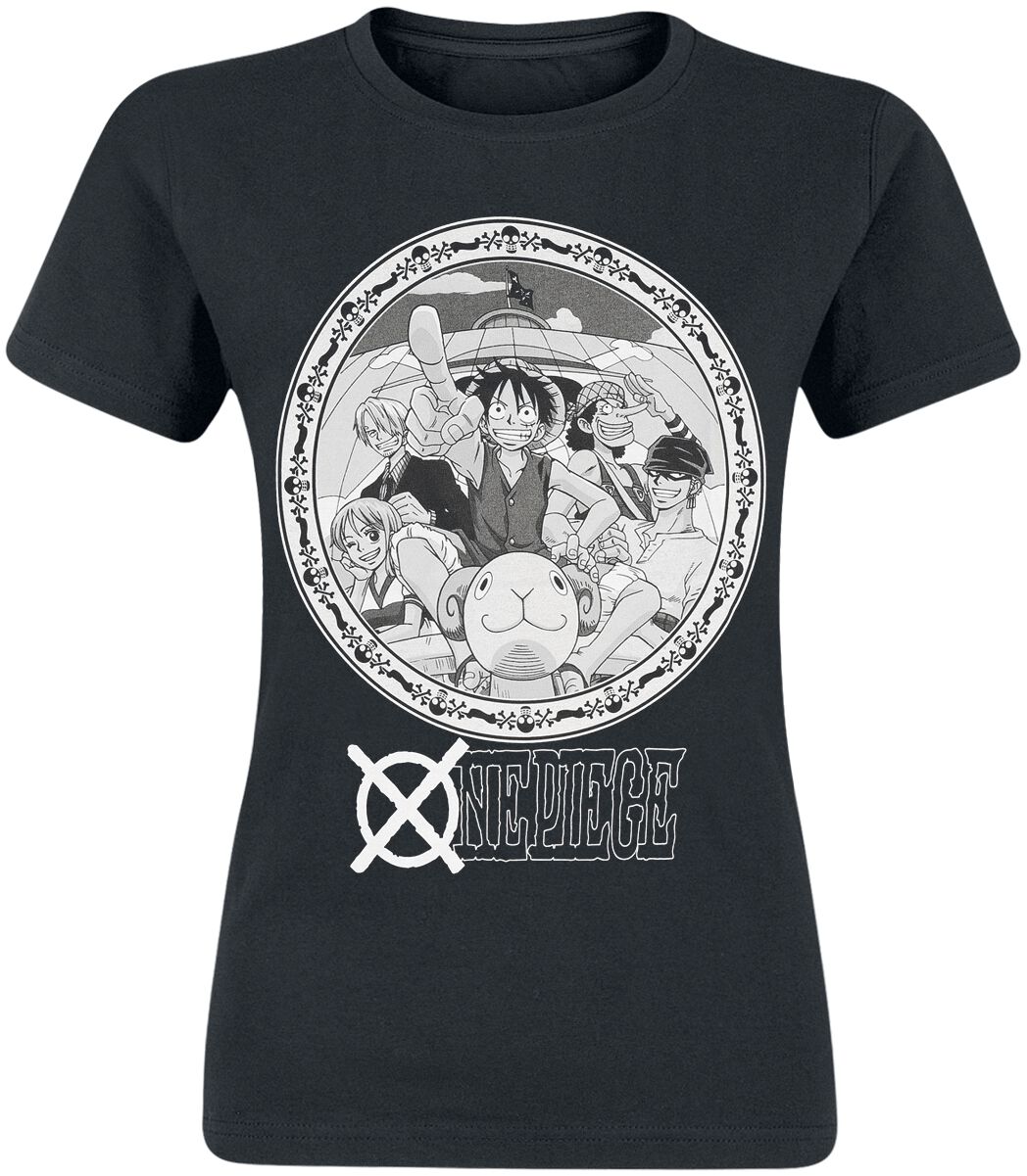 Image of T-Shirt Anime di One Piece - Group - S a L - Donna - nero