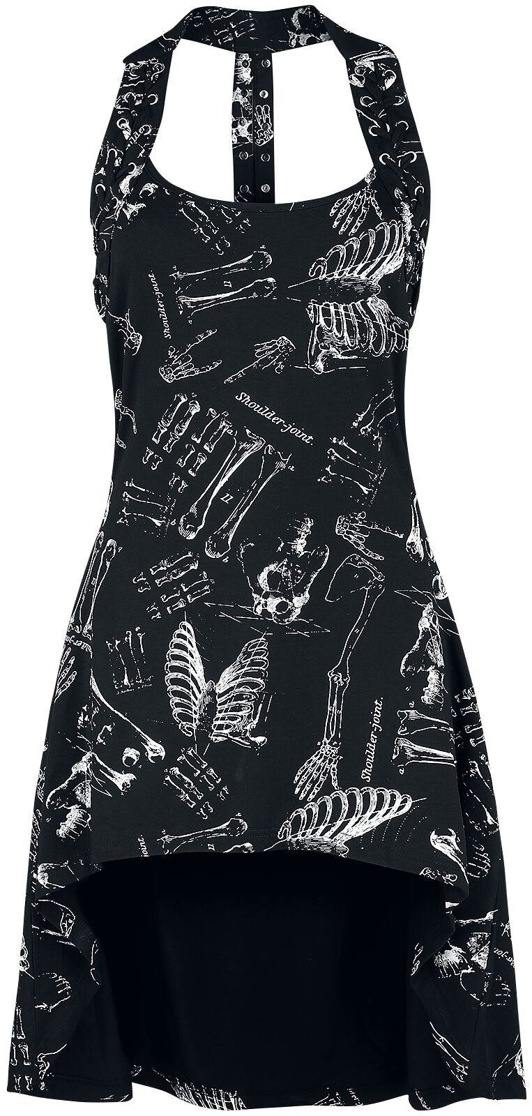 Robe courte Gothic de Vixxsin - Robe Anatomy Bone - S à XL - pour Femme - noir/blanc