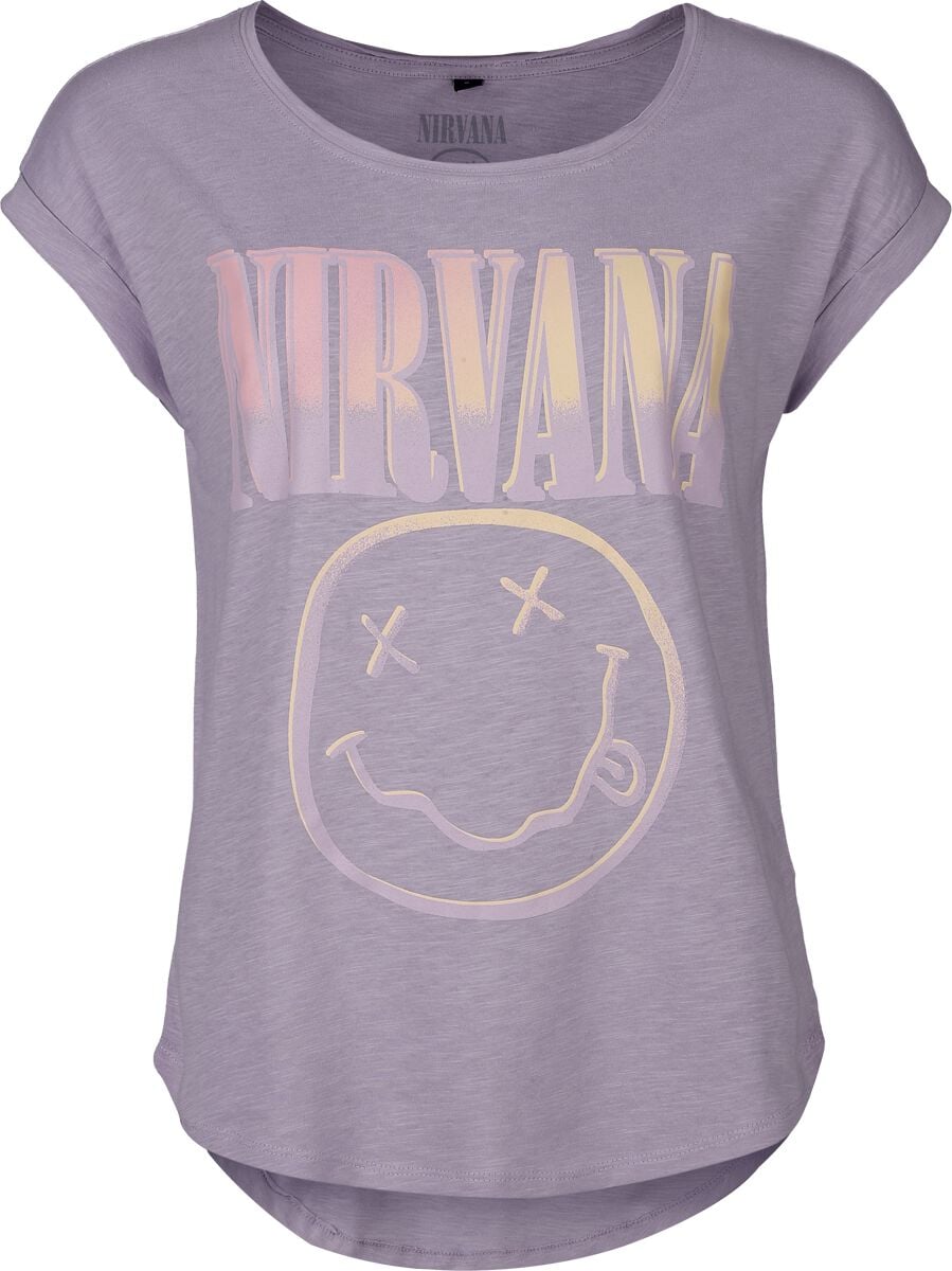 Nirvana Smile Logo T-Shirt lila in L