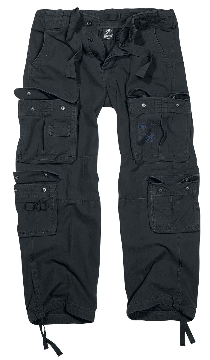 Image of Pantaloni modello cargo di Brandit - Pure Vintage Trousers - XL a 7XL - Uomo - nero